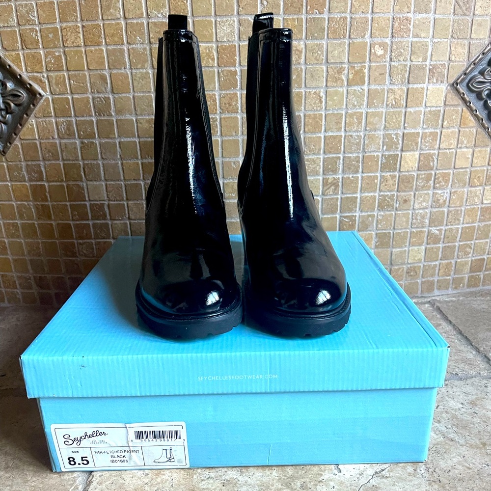 Seychelles Farfetched Patent Black Boots